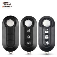 Dandkey New Styling 3 Buttons Rubber Pad Fob Flip Folding Blank Key Shell For Fiat 500 Panda Abarth Punto Remote Car Key Case