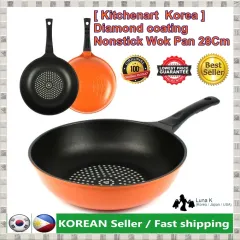 MADE IN KOREA-3D Diamond Coating Nonstick Wok Frying Pan 12 Dia