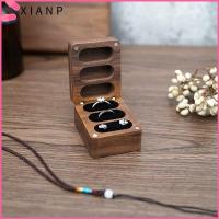 XIANP ทำจากไม้ กล่องเครื่องประดับอัญมณี ที่นั่งสามที่นั่ง เคสของขวัญ กล่องแสดงแหวนคนรัก คุณภาพสูงมาก เรโทร ที่วางของ การหมั้นหมาย