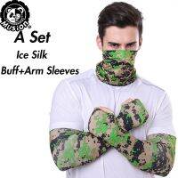 Arm Sleeve +Bandana buff MILITARY CAMOUFLAGE Anti Dust UV Bicycle Motor Fishing Outdoor sports equipment