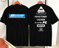 เสื้อยืดผู้ชาย  T-shirt RACEROOM เสื้อยืดคอกลม สีดำ ไม่ย้วย Cotton100 SPOON-22 เสื้อยืดแฟชั่นลำลอง