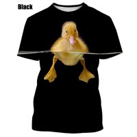 2023 newFunny Creative 3d T-shirt Animal Cute Duck Short Sleeve Casual Fashion Round Neck Short Sleeve Tee