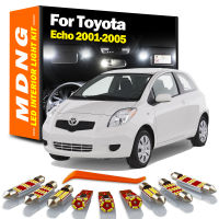 MDNG 9Pcs รถ LED ภายในชุดสำหรับ Toyota Echo 2001 2002 2003 2004 2005 Canbus โดม Lience แผ่น Trunk โคมไฟรถหลอดไฟ