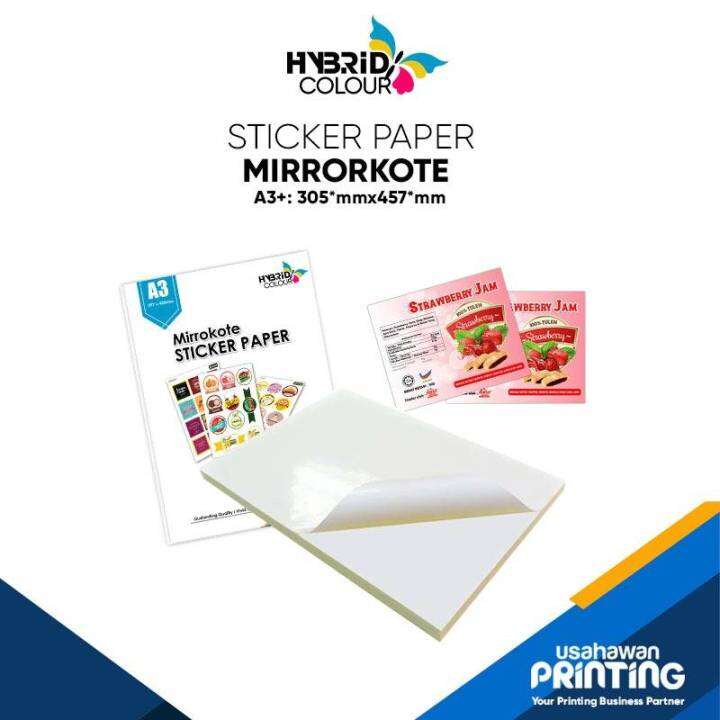 [READY STOCK] MIRRORKOTE STICKER PAPER A3+ SIZE 12X18 (100pcs/rim) | Lazada