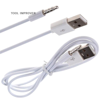 TOOL IMPROVER 3.3FT mm AUX Audio PLUG JACK ไปยัง USB 3.5สายชาร์จชายสำหรับ2.0