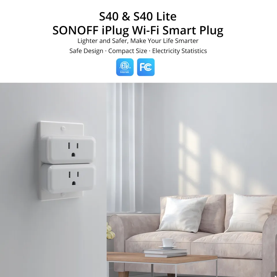 SONOFF S40/ S40 Lite 15A WiFi Smart Plug Type B MINI Wi-Fi Socket