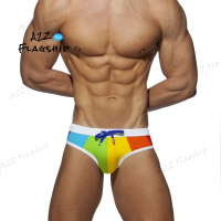 กางเกงว่ายน้ำชุดว่ายน้ำเซ็กซี่ชาย Rainbow Pride Swim Trunk ชุดว่ายน้ำบิกินี่กางเกงฤดูร้อนชายหาดท่อง UXH043 UXHBRI