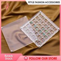 Fityle เล็บ Rhinestones กล่องเก็บของกล่องเครื่องประดับสำหรับเล็บแหวนศิลปะ36 Grids