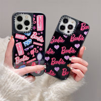 《Kiki》Case.tify Barbie High-end mirror Phone case for iphone 15 15pro 15promax 14 14plus 14pro 14promax 13 13pro 13promax High quality hard case 12 12pro 12promax 11 Cute and beautiful elegant graffiti sticker pattern New Design ins style popular Pink