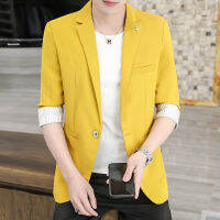 Davidson ฤดูร้อนเสื้อสูทผู้ชาย Medium Sleeve ชุด Rainbow Gradient บางการจับคู่สี Blazer