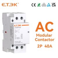 ETEK บ้าน AC คอนแทค220V แบบแยกส่วนเฟสเดียว2P คอยล์2NO 40A ราง Din ประเภท EKMF-4020-230