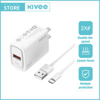 KIVEE หัวชาร์จเร็ว18W หัวชาร์จ+สายชาร์จ Type C cable พอตชาร์จไฟ หัวชาร์จเร็ว samsung ชุดถนอมสายชาจ for SamsungA71, A31, M31, Xiaomi Redmi note 9s/Note 8/OPPO A9