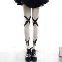 Japanese-style Mori Girl Line Harajuku Stripes Bow Lolita Socks Silk Stockings Lolita Lo Mother Patyhose Base Autumn