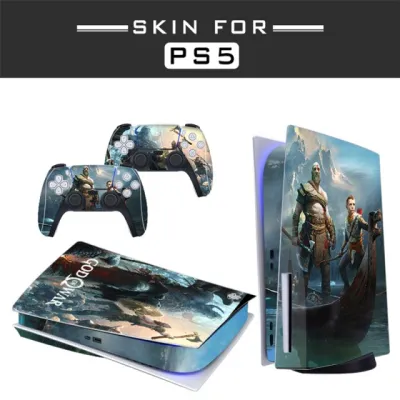 ผีของ PS5 Tsushima ผิวสติกเกอร์สำหรับ PlayStation 5เครื่องควบคุมและคอนโซล PS5ฝาครอบสติกเกอร์รูปลอกผิว