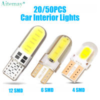 Aitemay หลอดไฟ LED T10 W5W ดวง/20ชิ้น,หลอดไฟภายในรถลิ่มด้านข้าง/ช่องเก็บของ/ประตู/แผงหน้าปัด/ป้ายทะเบียน/ไฟสัญญาณ (4/6/12SMD-แสงสีขาว10ชิ้น/20ชิ้น/50ชิ้น))