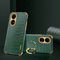 Huawei P50 Pro Case,RUILEAN Crocodile Pattern 360 Degree Rotating Ring Protective Cover (Compatible with Magnetic Car) for Huawei P50 Pro