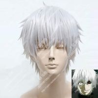 Tokyo Ghoul Kaneki Ken Short Silver White Heat Resistant Hair Cosplay Costume Wig + Free Wig Cap