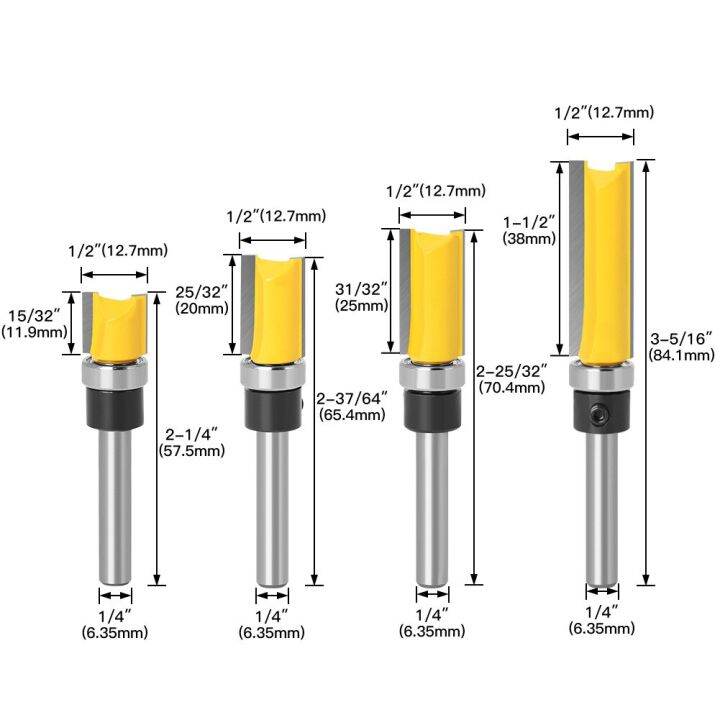 6-35-8mm-shank-template-trim-hinge-mortising-router-bit-1-4-straight-end-mill-trimmer-ทําความสะอาด-flush-trim-tenon-woodworking-เครื่องมือ