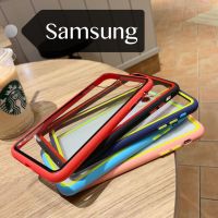 เคสขอบสีสายรุ้ง หลังใสกันกระแทกขอบสีทูโทนSamsung A22(5G),A11,A10s,A20s,A71,,Y17/Y12/Y15/Y11