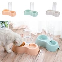 Pet Feeders Cats Double Bowls Small Dog Food Bowl Water Bowl Automatic Water Dispenser for Kitten Puppy Feed Bowls Pet Supplies