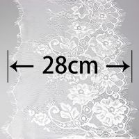 ；‘。、’ (3Meters) 280Mm Soft And Comfortable High Quality Handmade DIY Rion Black White Eyelash Lace Trimming Fabric Lace Rion