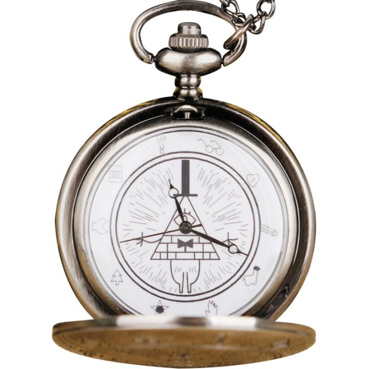 นาฬิกาพกจี้แอนะล็อกนาฬิกาพกควอตซ์บิลชิปเปอร์หลากสีพร้อมสร้อยคอลูกปัดของขวัญสำหรับผู้ชายผู้หญิงเด็ก
