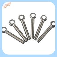 LNLQV 6PCS M6x40mm แหวนสกรูสำหรับยก เงินสีเงิน ทนทานสำหรับงานหนัก สลักเกลียวเดือย อเนกประสงค์อเนกประสงค์ 304สแตนเลสสตีล สลักเกลียวแบบห่วง ที่ยึดสำหรับยึด