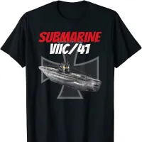 Wii Deutsche Marine U-Boot Typ VIIC/41กองทัพเรือเยอรมันแฟชั่นพิมพ์ลาย100% เสื้อยืดตลกท็อปส์ซูคอรอบใหม่สำหรับฤดูร้อน