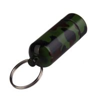 Drug organizer pillbox Camouflage Aluminum Alloy Pill case Travel First Aid Medicine Capsule tablet Container with Keychain