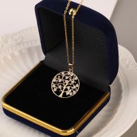 Fashion Religious Belief Tree of Life Necklace for Women Personality Hollow Zircon Tree of Life Jewelry Banquet Accessories Gift Fashion Chain Necklac