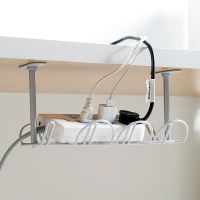 【CC】 Under Table Storage Rack Cable Shelf Bottom Socket Holder Hanging Finishing Office Desk Wire Organizer