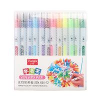 1 Set 12 Color Writing Drawing Pen Marker Painting Coloring Art School Writing Supplies Art Markers