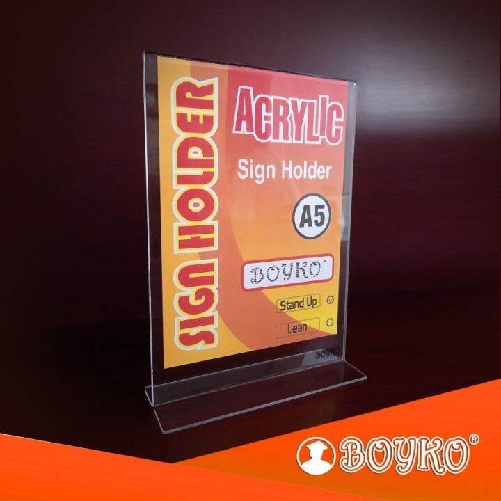 PRIMASAKTI Tempat Brosur / Stand Up Sign Holder Acrylic A5 Boyko