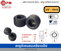 สกรูตัวหนอน เกลียวแป๊ป 3/8 - 19x10  [SOCKET PIPE PLUG]