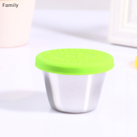 Family Flower Flash Sale ถ้วยใส่เครื่องปรุงพร้อมฝาปิดภาชนะใส่ซอสแบบใช้ซ้ำได้ทำจากสเตนเลสสตีล