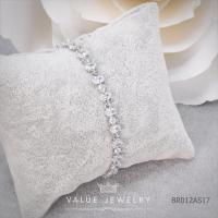 Value Jewelry BR012 กว้าง0.5cmยาว17.5cm เครื่องประดับเพชรCZ เกรดพรีเมี่ยม  หนีบ ห่วง ระย้า สวย เงินแท้ คริสตัล เพชร  สร้อยข้อมือ สร้อยคอ แหวน