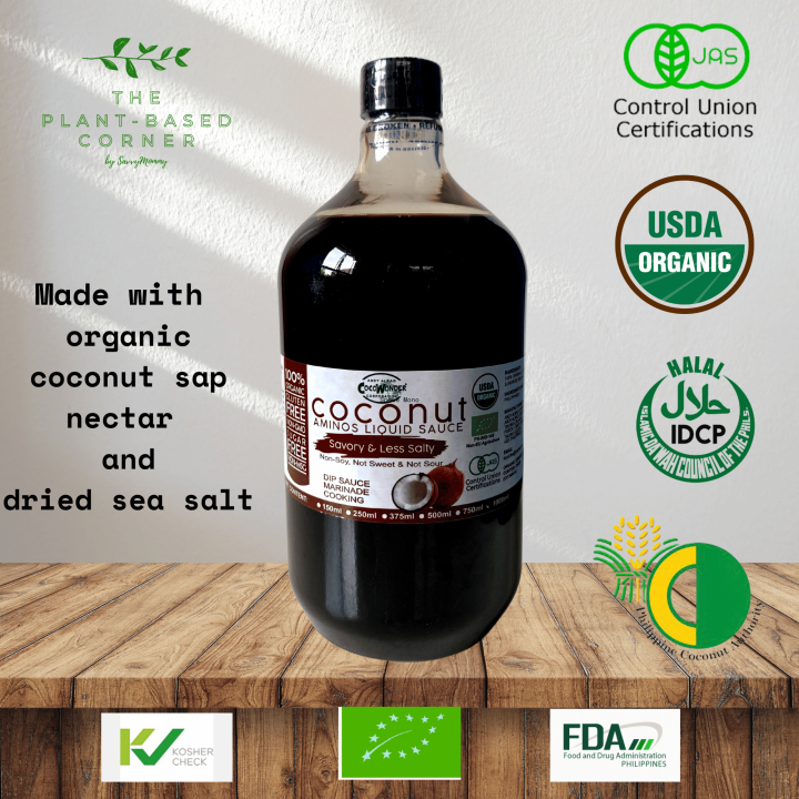1 liter (1000ml) Coco Wonder Organic Coconut Aminos Liquid Sauce Coco Aminos Non Soy Soy Sauce