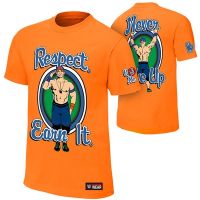 John Cena Respect Earns It Orange ไซส์ S-5XL เสื้อยืด เสื้อมวยปล้ำ เก็บเงินปลายทางได้