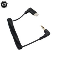 Retractable 3.5mm to Type C Adapter Fast Charging Aux Audio Data Spring Cable For Samsung Android Phone USB C Charger Wire Cord