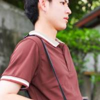 เสื้อโปโลสีน้ำตาล​ ปกกากีขลิบขาว-น้ำตาล​ | Kaneko MC