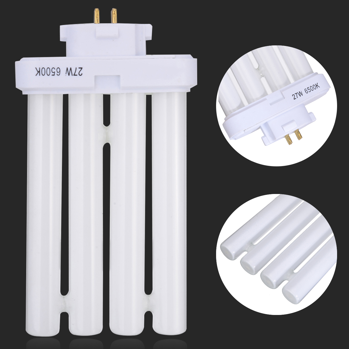 27W FML27/65K 4 Pin Quad Tube Energy Saving Compact Fluorescent Light Bulb 