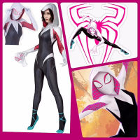 Cafele ใหม่ gwen STACY Spider gwen ชุดคอสเพลย์สำหรับผู้หญิงเด็ก Jumpsuits ปาร์ตี้ฮาโลวีน props เครื่องแต่งกาย detached