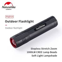 Naturehike ไฟซูมไฟฉายกลางแจ้งน้ำหนักเบามาก,ไฟฉายอเนกประสงค์ชาร์จไฟได้ USB กันน้ำ LED แบบพกพาตั้งแคมป์