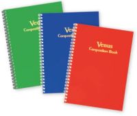 (KTS)สมุดปกสีวีนัสริมห่วง VENUS Composition book 9/30 แผ่น(คละสีหน้าปก)