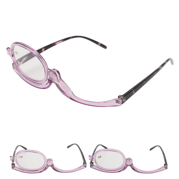 ขยายแว่นตาเครื่องสำอางขยายแว่นตาแต่งหน้ากรอบสีม่วงใสสำหรับแต่งหน้าสำหรับผู้สูงอายุ