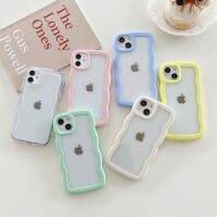 [Phone case]แฟชั่นลูกอมสีหยักซิลิโคนอ่อนนุ่มกรณีโทรศัพท์สำหรับ IPhone 14 12 11 13 Pro Max Xs XR 7 8บวก SE ล้างกันกระแทกปกหลัง