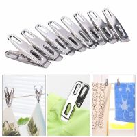 20Pcs Stainless Steel Clothes Pegs Hanging Clips Laundry Clothes Clips Peg Multifunctional Clothespins with Strong Clamp