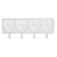 Lolly Maker Cube Tray Party Heart Shape Silicone Popsicle Bar Ice Large Cream