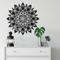 (สติ๊กเกอร์และรูปลอกผนัง) Kreatif Stiker Dinding Mandala Bunga Rumah Pribadi Dekorasi untuk Kamar Tidur ห้องนั่งเล่นภาพจิตรกรรมฝาผนังภายใน