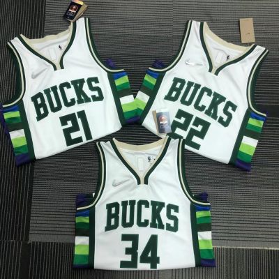 [Hot Pressed]2022 NBA Milwaukee Bucks 75Th Anniversary Basketball Jersey Vest City Jersey